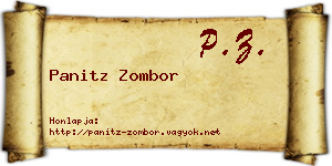 Panitz Zombor névjegykártya